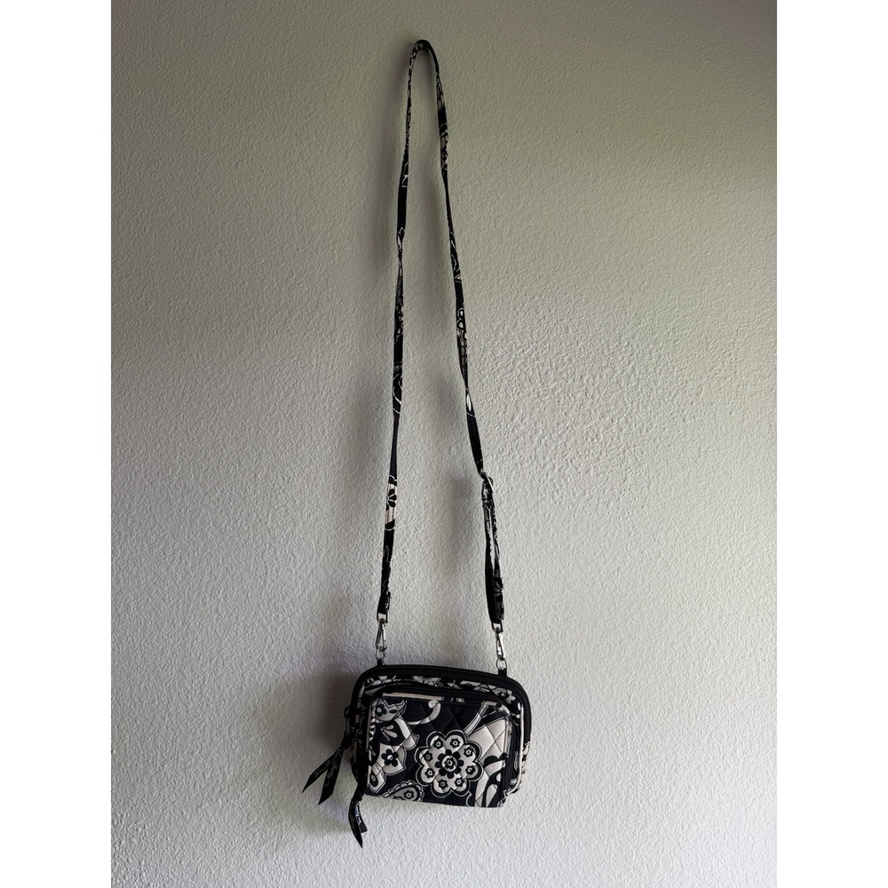 Vera Bradley Day & Night Black & White Flap Crossbody Shoulder Bag